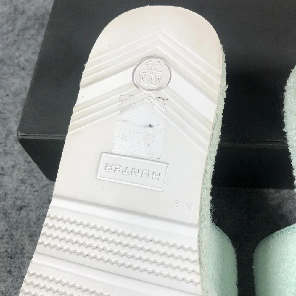Hunter Shoes Womens Size 10 Mint‎ Green Terry Cloth Slides Sandals Pool Platform